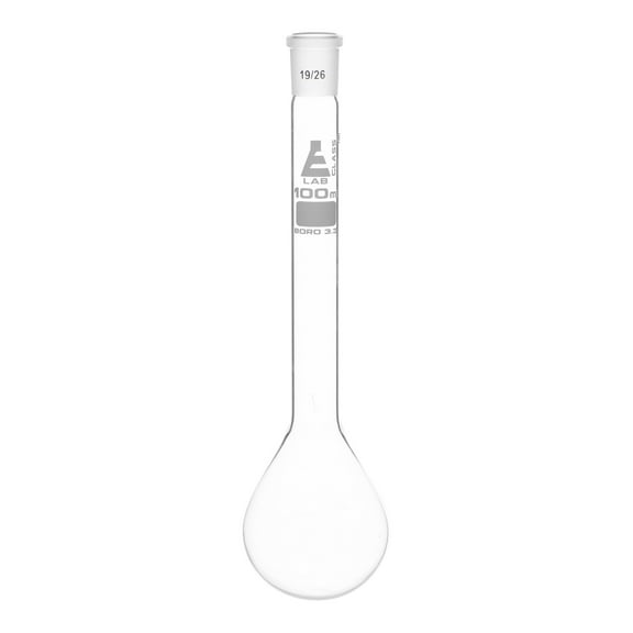 Kjeldahl Flask, 100mL - 19/26 Socket Size - Long Neck, Round Bottom - Borosilicate Glass - Eisco Labs