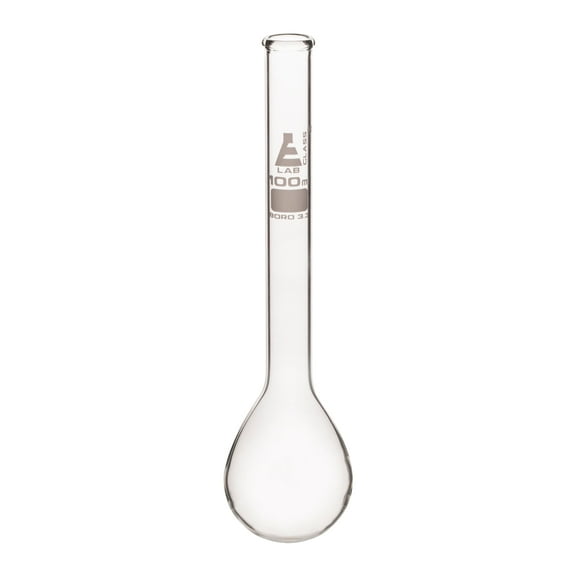 Kjeldahl Flask, 100mL - Long Neck, Round Bottom - Borosilicate Glass - Eisco Labs
