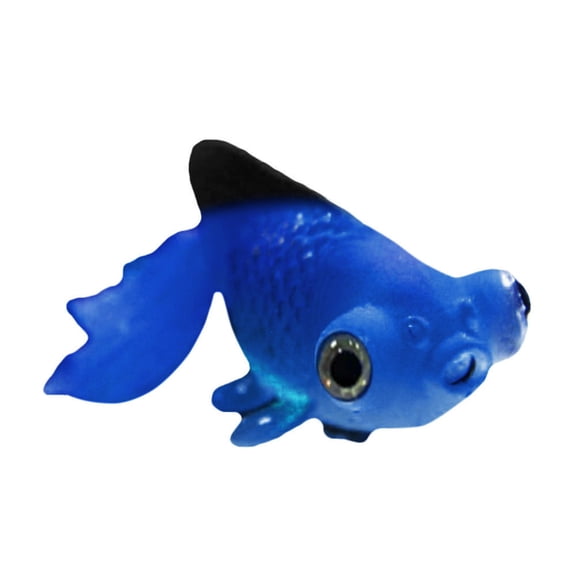 Kjfeif Aquarium Fake Fish Decoration, Artificial Blue Gold fish Fish Decoration Silicone Swimming Gold Fish Small Lifelike Fake Fish Funny Fish Ornaments