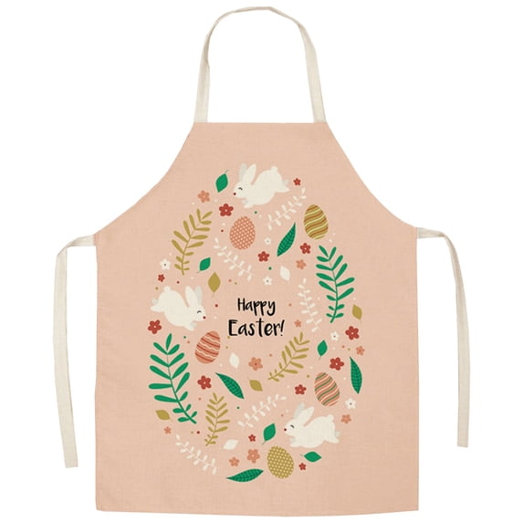 Kjfeif EasterSeries Household Printing Linen Apron, Kitchen Multi Function Apron With Funny Personality Creative Design, Washable Apron For Holiday Cooking