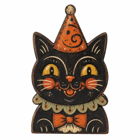 Kjfeif Vintage Distressed Wooden Halloween Character Tabletop Decor, Rustic Pumpkin Shelf Sitter Block Ornament for Tiered Tray Mantel Desk, Farmhouse Fall Party Decor, Retro Spooky Display