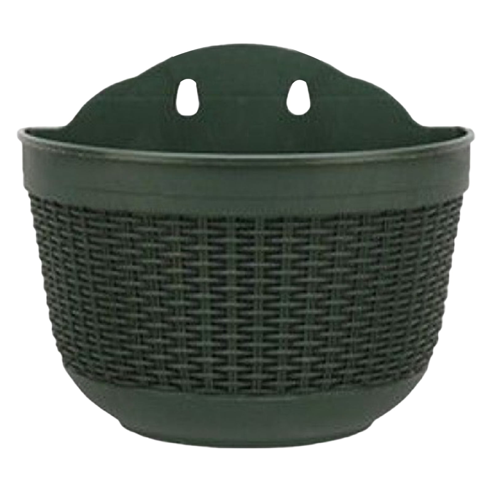 Kjfeif Wall Hanging Planter, Hanging Planter Pot Half Round, Imitation Rattan Wall-Mounted Semicircular Flower Pot, for Indoor Outdoor Balcony Fence