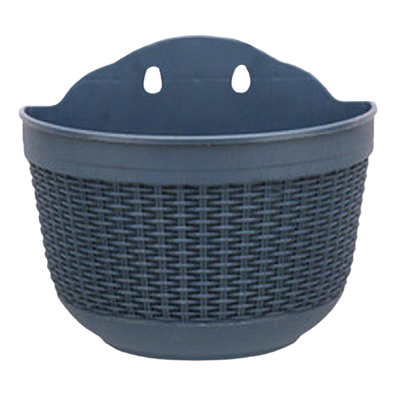Kjfeif Wall Hanging Planter, Hanging Planter Pot Half Round, Imitation Rattan Wall-Mounted Semicircular Flower Pot, for Indoor Outdoor Balcony Fence