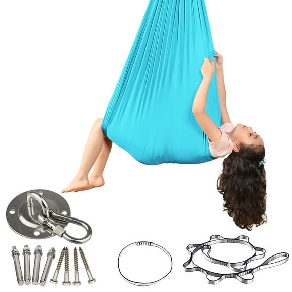 Kjislet Indoor Therapy Swing for Kids with Special Needs, Autism Cuddle Swing, 360 Swivel, Calming & Adjustable, 280x150CM