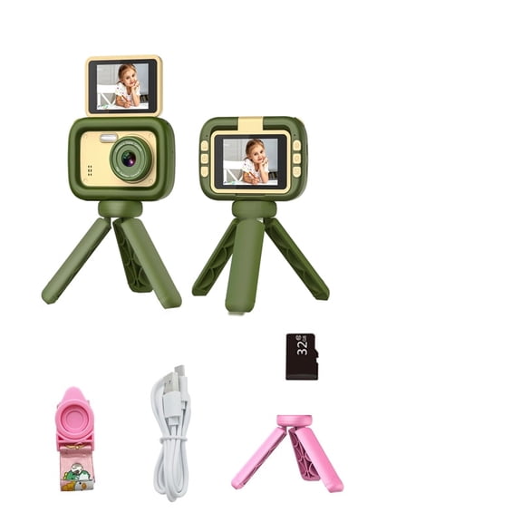 Kjislet Kids Camera with Tripod, 1080P 48MP Digital Camera for 3-10 Year Olds, 32GB SD Card, Christmas/Birthday present
