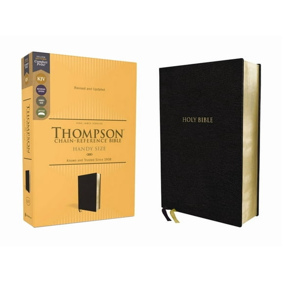 Kjv, Thompson Chain-Reference Bible, Handy Size, European Bonded Leather, Black, Red Letter, Comfort Print, (Hardcover)