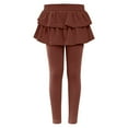 thumbnail image 1 of KkSLirnhs 100 Girls' Stylish Bubble Mini Skirt with Net Layers for Summer Fun Lightweight Tiered Ruffle Short Skirts Brown, 1 of 2