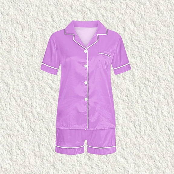 KkSLirnhs 10Y Girls Pajamas Size 8 Girls' Summer Nightshirt – Breathable, Playful Look, Ideal for Warm Weather Purple