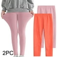 thumbnail image 1 of KkSLirnhs 11 Years 2PC Summer Girls' Athletic Leggings Pack, Quick-Dry & Breathable, Elastic Waist for Comfort, Perfect for Running, Yoga, or Lounging, Sizes 7-14 Orange, 1 of 9