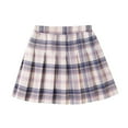 thumbnail image 1 of KkSLirnhs 110 Girls' Uniform Pleated Skirt with Adjustable Waist, Designed for Summer Comfort Lightweight School Uniform Pleated Ruffle Scooter Skirt Brown, 1 of 2