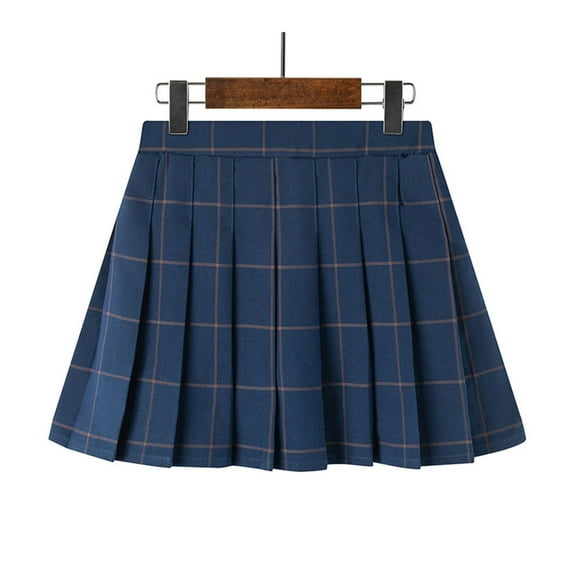KkSLirnhs 15 Years Girls' Summer School Skirt with Pleated Design and Durable, Lightweight Fabric Lightweight School Uniform Pleated Ruffle Scooter Skirt Blue