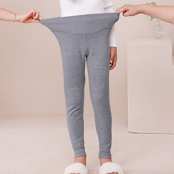 KkSLirnhs 170 Spring Girls' Stretchy Leggings, High Waist Design, Soft & Comfortable Fabric, Perfect for School or Play, Machine Washable, Sizes 5-14 Gray