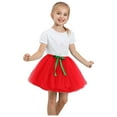 thumbnail image 1 of KkSLirnhs 2 Years Girls' Cute Bubble Mini Skirt with Ruffle Hem for Summer Fun Lightweight Tutu Toddler Kids Solid Tulle Tiered Mesh Skirt Princess Party Dress Layered Skirt For Little Girls Red, 1 of 4
