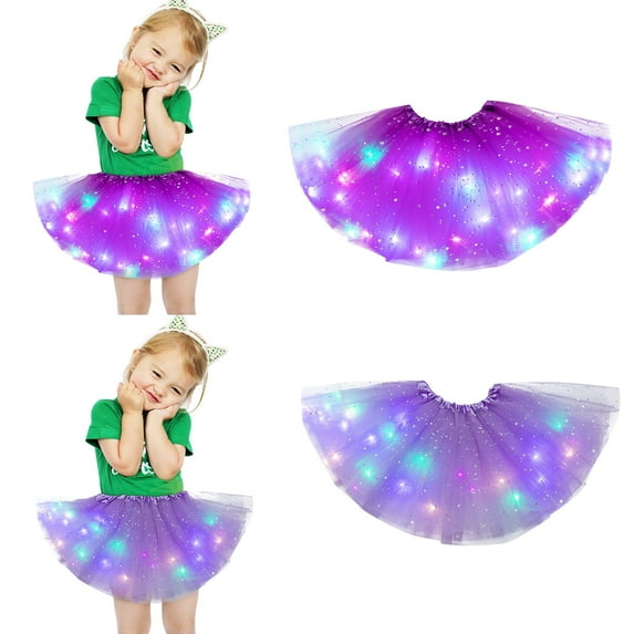 KkSLirnhs 2Pcs Girls' Summer Tulle Bubble Skirt with Ruffle Details and Elastic Waist Lightweight Rainbow Sequin Sparkling Tutu Dancing Mesh Skirt 0
