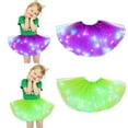 thumbnail image 1 of KkSLirnhs 2Pcs Girls' Summer Tulle Bubble Skirt with Ruffle Details and Elastic Waist Lightweight Rainbow Sequin Sparkling Tutu Dancing Mesh Skirt 0, 1 of 4