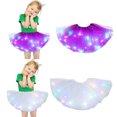 thumbnail image 1 of KkSLirnhs 2Pcs Girls' Summer Tulle Bubble Skirt with Ruffle Details and Elastic Waist Lightweight Rainbow Sequin Sparkling Tutu Dancing Mesh Skirt 0, 1 of 5
