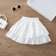 thumbnail image 1 of KkSLirnhs 4 Years Girls' Fashionable Summer Bubble Mini Skirt with Layered Net Fabric Lightweight Tiered Ruffle Short Skirts White, 1 of 3