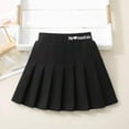 thumbnail image 1 of KkSLirnhs 4 Years Girls' Summer School Skirt with Pleated Design and Comfortable Elastic Waist Lightweight School Uniform Pleated Ruffle Scooter Skirt Black, 1 of 3