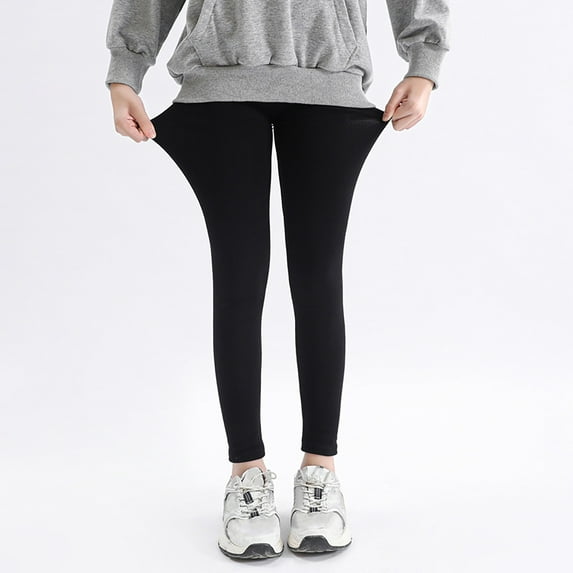 KkSLirnhs 4 Years Girls' Summer Yoga Leggings, Moisture-Wicking & Breathable, Elastic Waist for Easy Fit, Great for Sports or Casual Wear, Sizes 6-16 Black