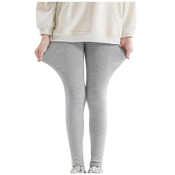 KkSLirnhs 4 Years Girls' Summer Yoga Leggings, Moisture-Wicking & Breathable, Elastic Waist for Easy Fit, Great for Sports or Casual Wear, Sizes 6-16 Gray