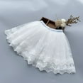 thumbnail image 1 of KkSLirnhs 5 Years Girls' Elegant Bubble Skirt with Ruffled and Lightweight Fabric Lightweight Tutu Toddler Kids Tulle Tiered Mesh Skirt Princess Party Dress Layered Skirt For Little Girls White, 1 of 9
