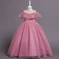 thumbnail image 1 of KkSLirnhs 6-7 Years Girls Dresses under $10.00 Princess Dresses for Girls Kids Dress Girls Sleeveless Shoulder Princess Dress Flower Mesh Polka Dress Pink, 1 of 6