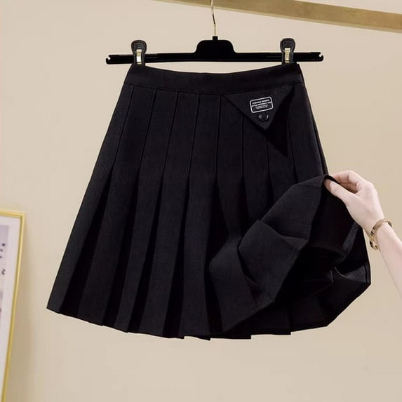 KkSLirnhs 8 Years Girls' Pleated Skirt for Summer School Uniform, Soft and Breathable Fabric Lightweight School Uniform Pleated Ruffle Scooter Skirt Black