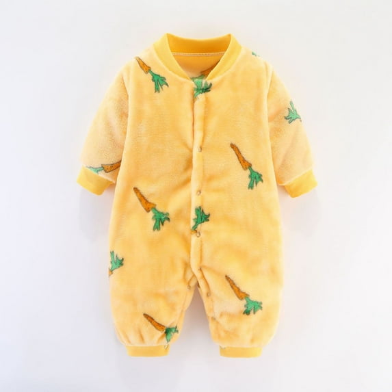 KkSLirnhs 9 Months Baby Clothing Sets Outfits Set Toddler Kids Boys and Girls Solid Color Cute Long Sleeve Romper Jumpsuits Yellow