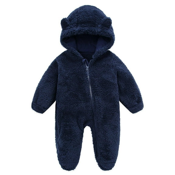 KkSLirnhs 9M/73/48 Baby Clothing Sets Outfits Set Newborn Baby Fleece Footie Snowsuit Winter Bunting onesie Warm Hooded Romper Jumpsuit Outfits for Girls Boys Blue