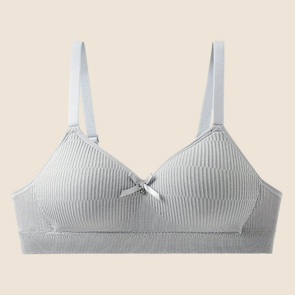 KkSLirnhs Bra for Girls 10-12 Girl Bras 12-14 Affordable Stretchy Girls' Nylon Sleeveless Bra - Wire-Free with Light Padding 14 Years Gray