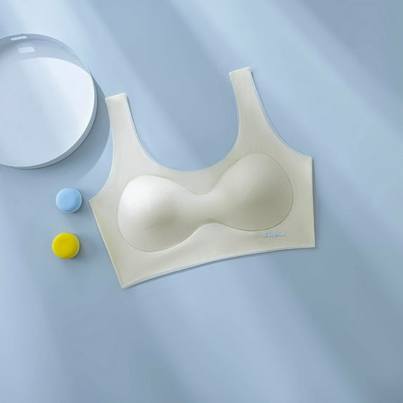 KkSLirnhs Bra for Girls 10-12 Girl Bras 12-14 Cheap & Supportive Girls' Sleeveless Bra - No Wire, Stretchy Nylon 11 Years Yellow