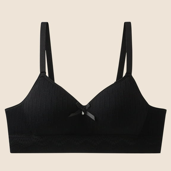 KkSLirnhs Bra for Girls 10-12 Girl Bras 12-14 Seamless & Stretchy Girls' Bra - No Underwire, Nylon for Maximum Comfort 14 Years Black