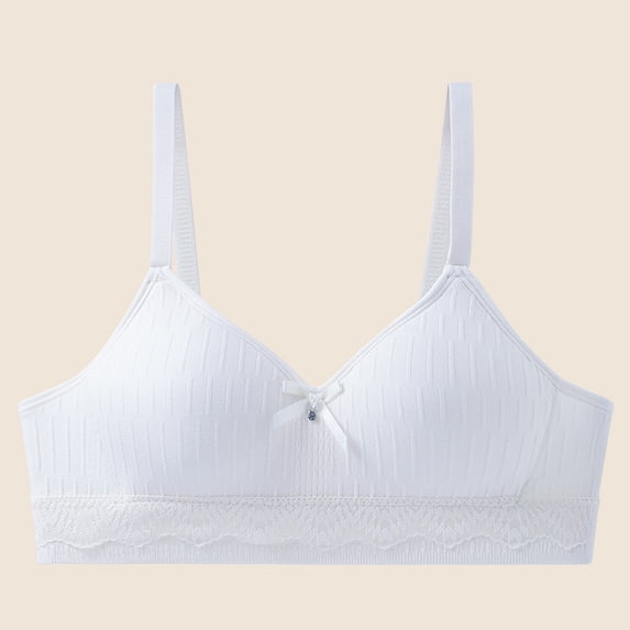 KkSLirnhs Bra for Girls 10-12 Girl Bras 12-14 Seamless & Stretchy Girls' Bra - No Underwire, Nylon for Maximum Comfort 17 Years White