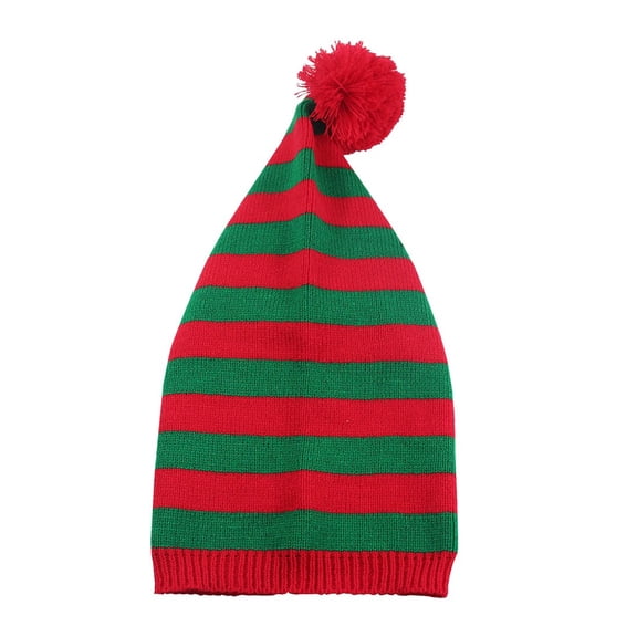 KkSLirnhs Christmas Hats for Adults Winter Christmas Knitted Hat Men and Women Knitted Hat Santa Claus Festival Red and White Striped Hat Red One Size