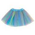thumbnail image 1 of KkSLirnhs Free Size Girls' Stylish Summer Bubble Skirt with Ruffled and Elastic Waist Lightweight Tutu Toddler Kids Tulle Tiered Mesh Skirt Princess Party Dress Layered Skirt For Little Girls Blue, 1 of 4