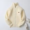 thumbnail image 1 of KkSLirnhs Girls Clothes Clearance under $10 Winter Fall Boys and Girls Streak Sheep Wool Hooded Zipper Sweater Beige 6Y, 1 of 4