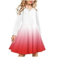 thumbnail image 1 of KkSLirnhs Girls Dresses Size 8 Girls Long Sleeve Stretchy Dress A Line Twirly Skater School Recital Dress Long Sleeve Round Neck Dress 9 Years Red, 1 of 2