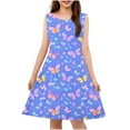 thumbnail image 1 of KkSLirnhs Girls Dresses Size 8 Toddler Kids Cute Flower Print Stretchy Camisole Sleeveless Dress A Line Dress 7 Years Multicolor, 1 of 7