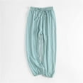 thumbnail image 1 of KkSLirnhs Pants for Girls 10-12 Summer Girls Active Pants/Jegging Thin Loose Casual Lantern Pants Mosquito Proof Pants Sunscreen Pants for Small Medium-sized Children 120 Green, 1 of 5