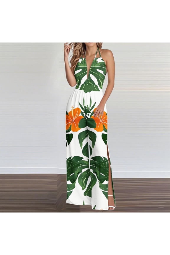 KkSLirnhs Pants for Women Clearance Women's Loose Leg Pants with Split Cuffs Elastic Waistband Backless Jumpsuit Sleeveless Shoulder Strap Wide Leg Jumpsuit Overalls Pant White M