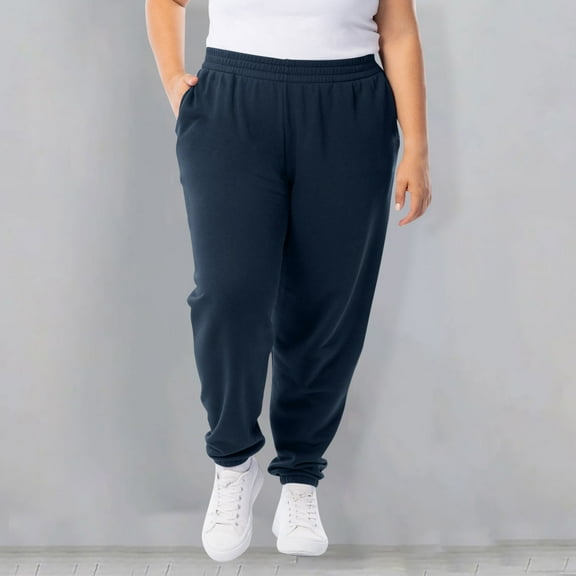 KkSLirnhs Pants for Women Jeans Women Solid Color Plus Size Elastic Waistband with Side Pockets Sports Ankle Pants Blue XXXL