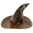 thumbnail image 1 of KkSLirnhs Party Hats Women's Large Ruched Witch Hat Accessory for Holiday Halloween Party Brown One Size, 1 of 2