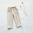 thumbnail image 1 of KkSLirnhs School Uniform Girls Girls Straight Pants Back to School Kids Elastic Waist Head Casual Pants 1-6 Years Beige 5Y, 1 of 4