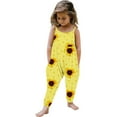 thumbnail image 1 of KkSLirnhs Size 2Y-10Y Toddler Girls Kids Printing Jumpsuit Playsuit Strap Romper Summer Outfits Clothes Yellow 4 Years, 1 of 5