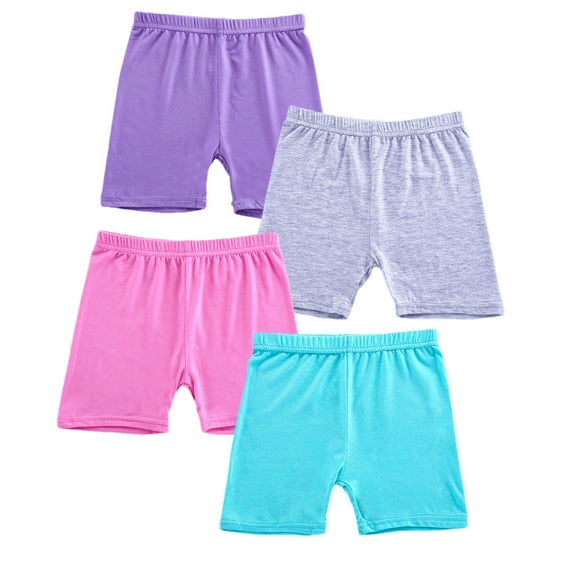 KkSLirnhs Size 3Y-15Y 4pcs Kids Girls Bike Shorts Shorts for Girls Toddler Biker under Dress Dance Multi-Color Shorts Multicolor 6 Years