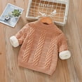 thumbnail image 1 of KkSLirnhs Sweaters for Girls Size 8 Long Sleeve Shirts for Girls Fall and Winter Medium and Large Boys Girls Round Neck Pullover Thickened Sweater 7-8 Years Brown, 1 of 5