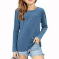 thumbnail image 1 of KkSLirnhs Sweatshirt for Girls 10-12 and 14-16 Girls Long Sleeve Prints Shirts Cute Crewnecks Dressy Casual Blouses Clothes 3 Years Blue, 1 of 5
