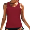 thumbnail image 1 of KkSLirnhs Swimsuit Women Plus Size Clearance Women Classic Print High Neck Tops Bathing Suit Tops for Tank Tops Swimsuits, 1 of 7