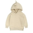 thumbnail image 1 of KkSLirnhs Winter Deals! Fall Kids Hoodies Baby Boys Girls Hoody Older Children Pullover Outerwear Clearance Clothes under $5.00 Beige 12-18 Months, 1 of 9