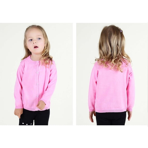 KkSLirnhs Winter Toddler Girl&Boy Baby infant Kids Fall Winter Sweater Candy Color Cardigan Solid Color Small Cardigan Sweater Toddler Fall Clothes Pink 3 Years